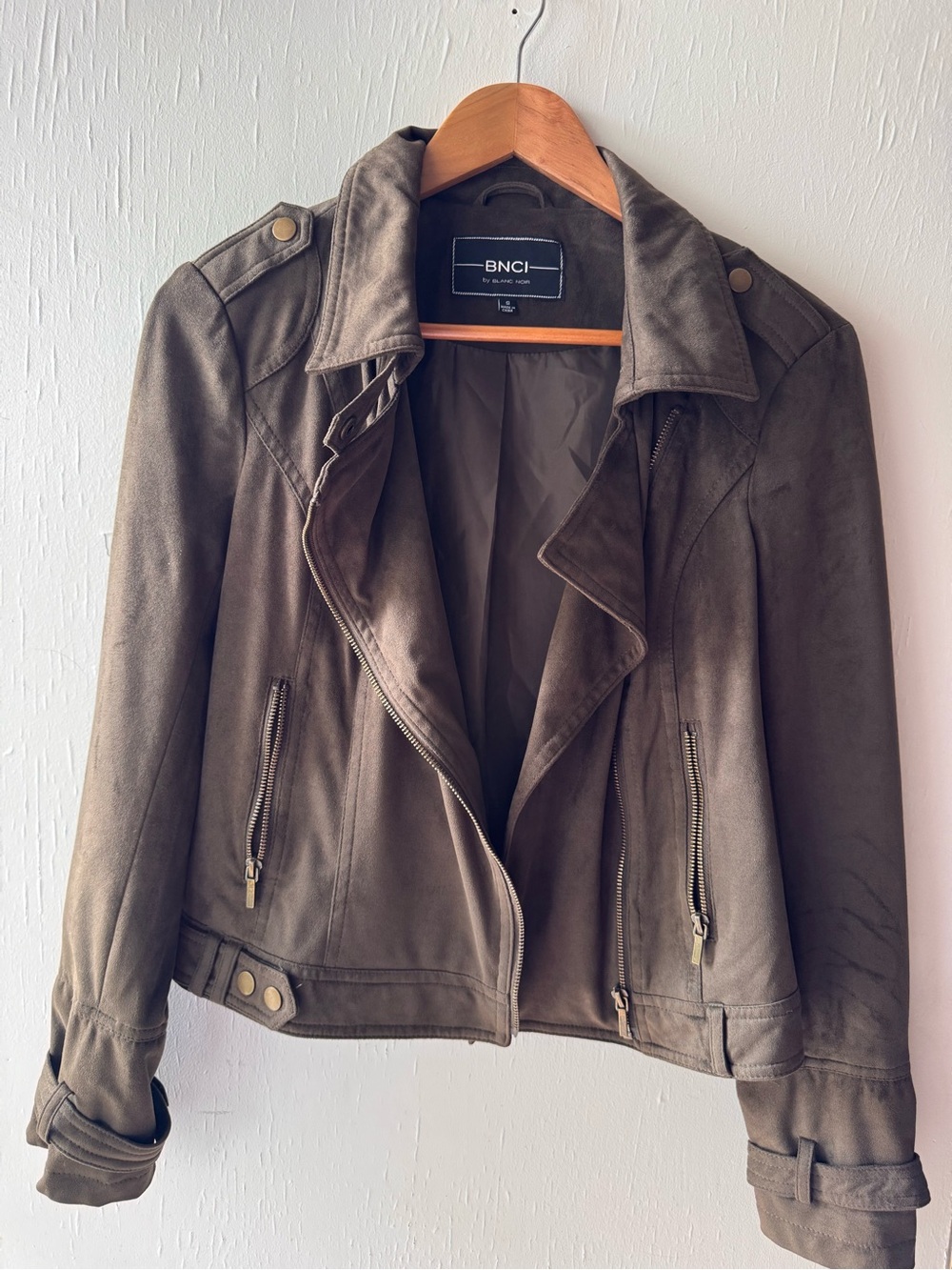 BNCI by Blanc Noir Faux Suede Moto Jacket